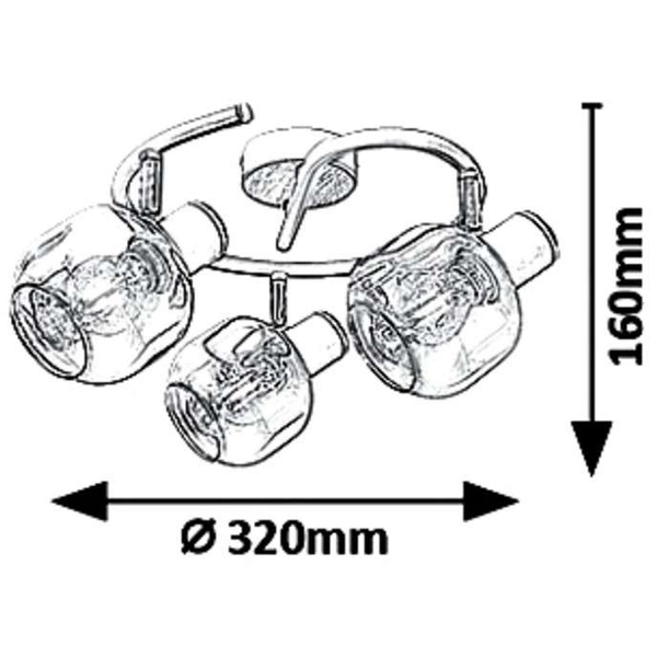 Sufitowa LAMPA plafon SALAZAR 5399 Rabalux szklana OPRAWA reflektorki regulowane czarne drewniane