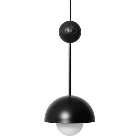 Wisząca lampa okrągła do jadalni Kello KEA122P0 kulista czarna biała