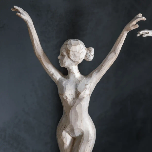 Dekoracyjna rzeźba kobieta Ballerina 5059413869860 baletnica czarny biały