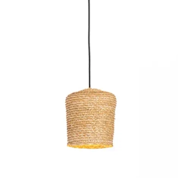 Ekologiczna lampa do sypialni 22167 pszenica pleciona brązowa