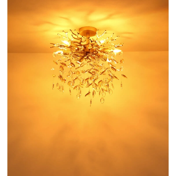 Kryształowa sufitowa lampa Queena 64138DG do salonu glamour złoty