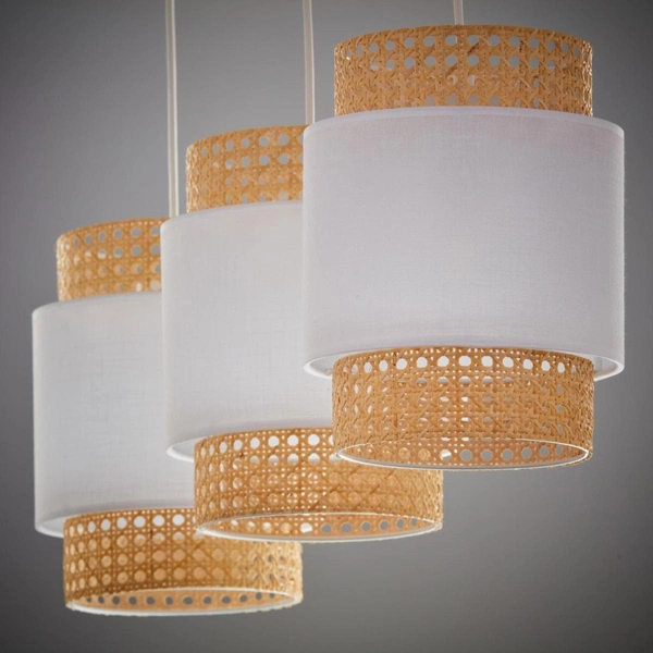 Potrójna lampa zwisająca nad stół Boho 6531 TK Lighting ekologiczna biała
