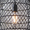 Wisząca lampa boho L&-198472 Light& kosz rattanowy czarna