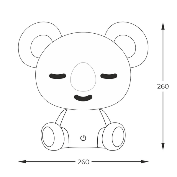 Nocna lampka na komodę Koala KDR-611-GR Zumaline LED 3W 4000K biała szara OUTLET