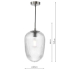 Ryflowana lampa wisząca Abrielle ABR0108 szklany owalny nikiel
