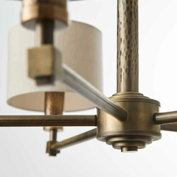 Wielopunktowa lampa wisząca Indara 71345 Endon z abażurkami brąz beżowa