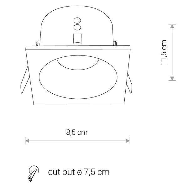Lampa podtynkowa do łazienki Delta 8370 czarny wpust schodowy