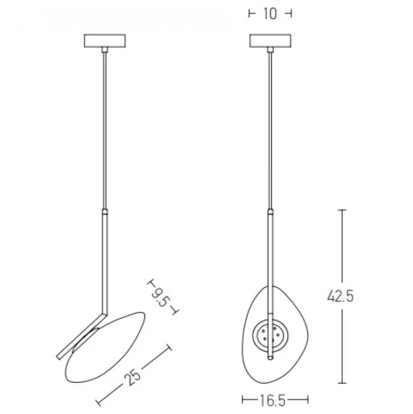 Wisząca lampa nowoczesna 20254 LED 5W 3000K szklana biały czarny
