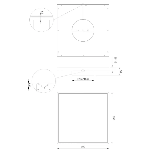 Kwadratowa lampa sufitowa Rotonda R64502931 RL Light LED 20W 3000K biała