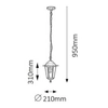 Zewnętrzna lampa wisząca VELENCE 8208 lampion metalowy IP43 czarny