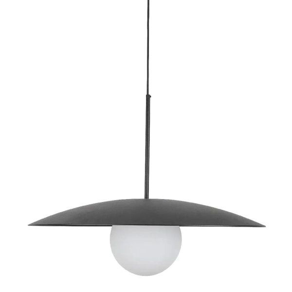 Jadalniana lampa zwisająca Slate 10637 mleczna kula czarny