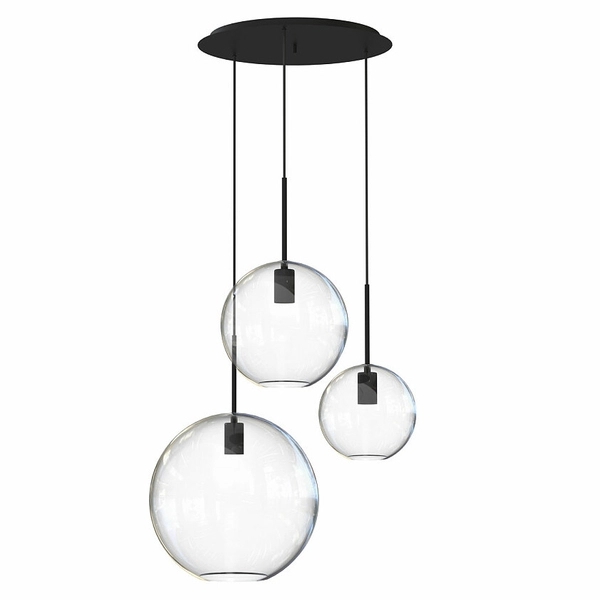 Szklana kaskada wisząca Sphere 7788 czarny zwis do jadalni nad stół