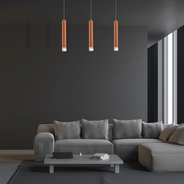 LAMPA wisząca COPPER ML985 Milagro metalowa OPRAWA zwis LED 15W 4000K listwa sufitowa miedziany