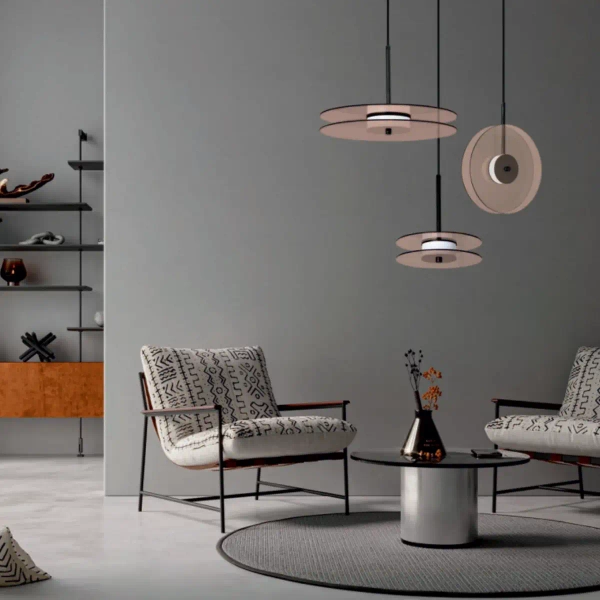 Nowoczesna lampa zwisająca Casy LP-3176/1P S SM LED 6W CCT dymiony czarny