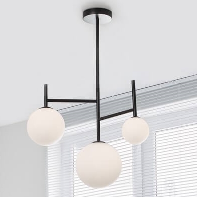 Sufitowa lampa kule URUAPAN LE42884 Luces Exclusivas do sypialni czarna biała