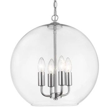 Eklektyczna lampa wisząca Prague p04974ch Cosmolight metal szkło srebrna