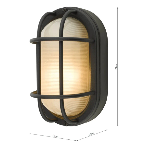 Loftowy ogrodowy kinkiet Salcombe SAL5222 żebrowany IP44 czarny