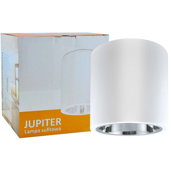 Natynkowa LAMPA sufitowa JUPITER 17 307194 Polux metalowa OPRAWA stropowa DOWNLIGHT tuba biała