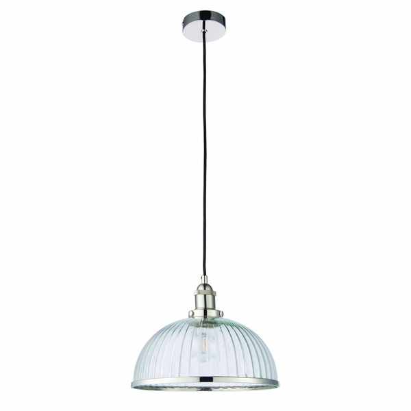 Klasyczna lampa wisząca szklana nikiel przezroczysty Hansen OUTLET