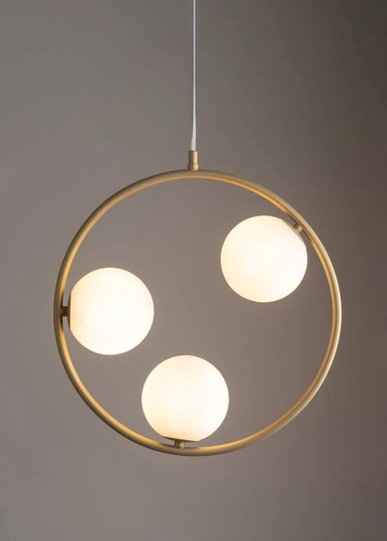 Wisząca lampa nowoczesna Ring do pokoju złota biała