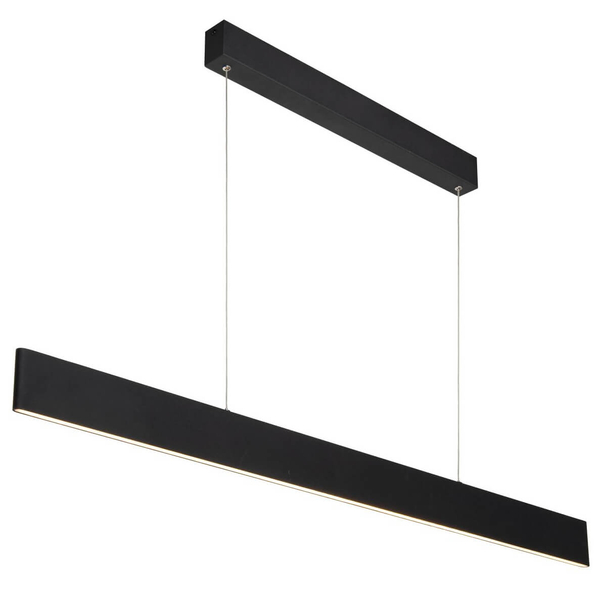 Wisząca lampa ledowa Raya listwa 36W 2700K czarna prostokątna