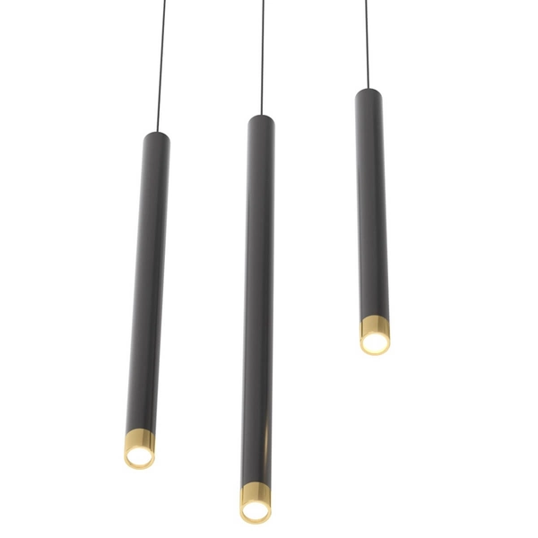 Czarna lampa wisząca Q I pojedynczy zwis tuba nad łóżko