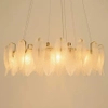 Szklana lampa wisząca ROCH MSE1501100445 Moosee pióra do salonu złota
