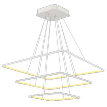 Wisząca LAMPA biurowa SLIM/000005/4000/W MDECO metalowa OPRAWA zwis LED 117W 4000K kwadratowy biały