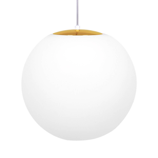 Wisząca lampa Elmo K-5312 Kaja bańka metalowa szklana biała złota