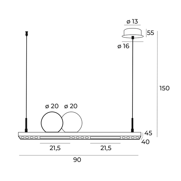 Wisząca lampa nowoczesna Momo P0487 nad wyspę LED 35W 3000K czarna złota