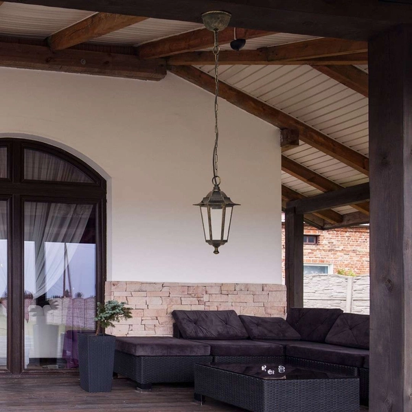 Zewnętrzna LAMPA vintage VELENCE 8238 Rabalux IP43 wisząca OPRAWA ogrodowy ZWIS outdoor złoto antyczne