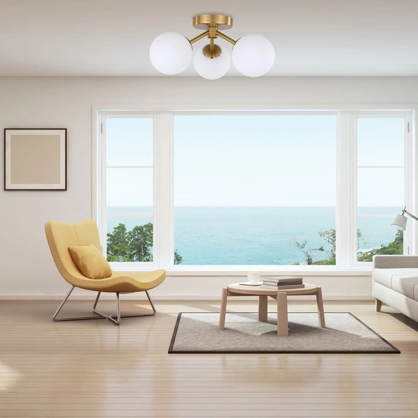 Salonowy plafon molekuły Dorado LP-002/3C Light Prestige potrójny złoty