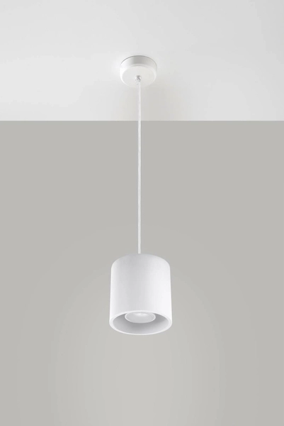 Wisząca LAMPA SL.0053 metalowa OPRAWA zwis tuba biała