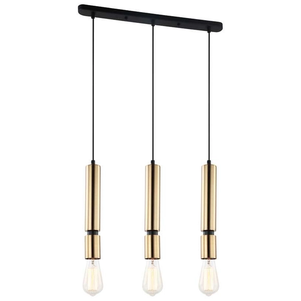 Wisząca LAMPA TORLA PEN-5041-3-BKBR Italux OPRAWA tuby zwis OPRAWKI na żarówkę na listwie mosiądz