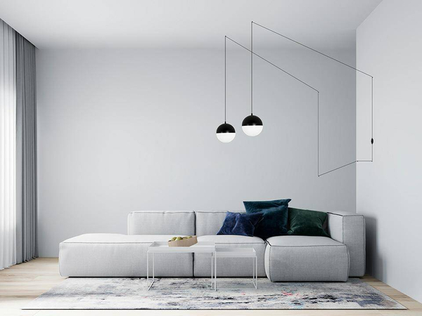 Lampa wisząca ścienna Bowl Duo MSE010100152 czarna biała
