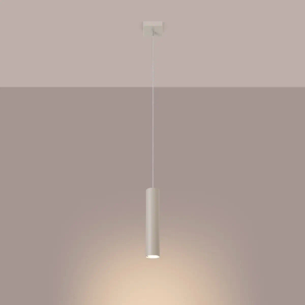 Podłużna lampa wisząca LAGOS SL.1479 tuba ryflowana beżowa