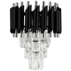 Glamour naścienna lampa Toledo 6260/1 8C BL kryształowy czarny chrom