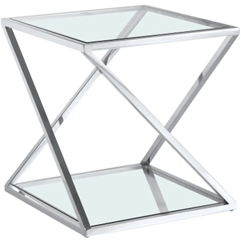 Boczny stolik szklany Imperial IM-ST1674S Cosmolight przezroczysty srebrny