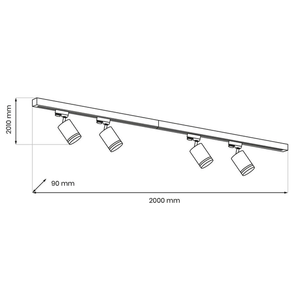 Zestaw lampy szynowej z prowadnicą i złączkami ML1688 regulowana biała