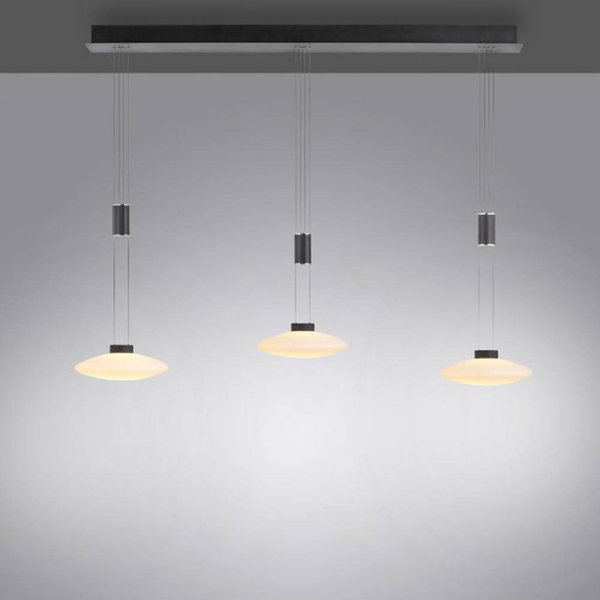 3-płomienna lampa wisząca Lautada LED 22,5W 3000K do salonu czarna