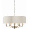 Wisząca lampa do salonu Highclere 94357 Endon na łańcuchu beż chrom