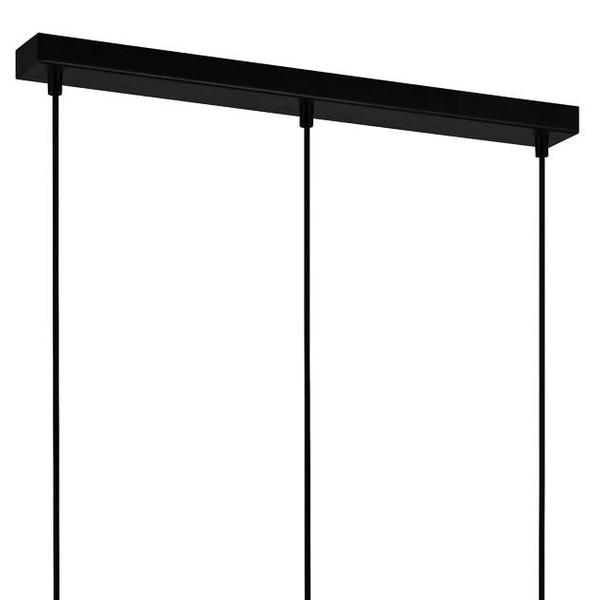 Modernistyczna LAMPA wisząca RAVENA PND-2324-3L BK+AMB Italux szklane kule zwis kaskada czarna bursztynowa
