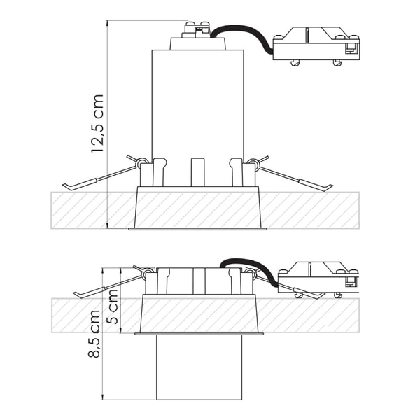 Lampa do kuchni sufitowa Mono Slide 10800 Nowodvorski podtynkowa czarna złota