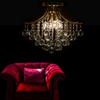 Glamour LAMPA sufitowa Wenecja 5191/4 21QG Elem metalowa OPRAWA z kryształkami mosiądz