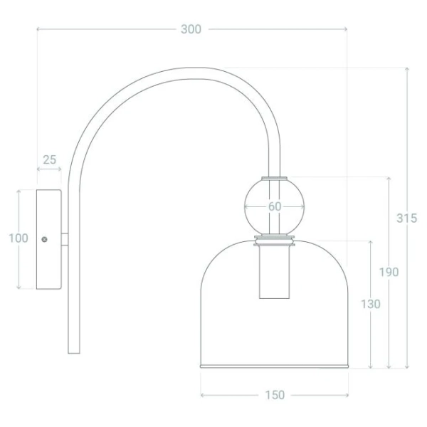 Szklana lampa ścienna Koloreno ABR-KOLOK-C Abruzzo czerwony złoty