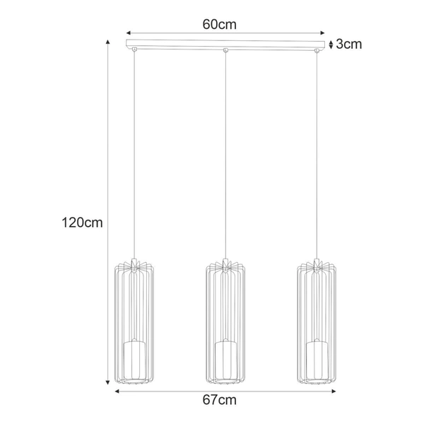 Lampa wisząca Falcon K-4931 tuby na listwie czarne
