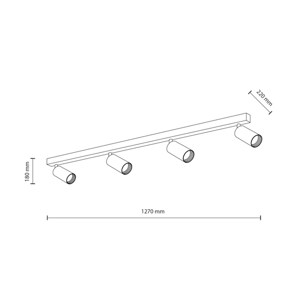 Sufitowa podłużna lampa Amis 10797 metalowe tubki biały złoty