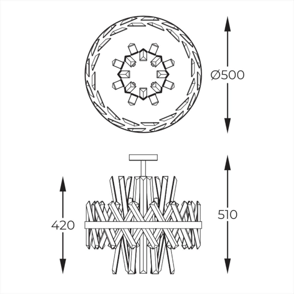 Sufitowa lampa Constantinople C0567-08C-7GAC kryształ przezroczysta złota