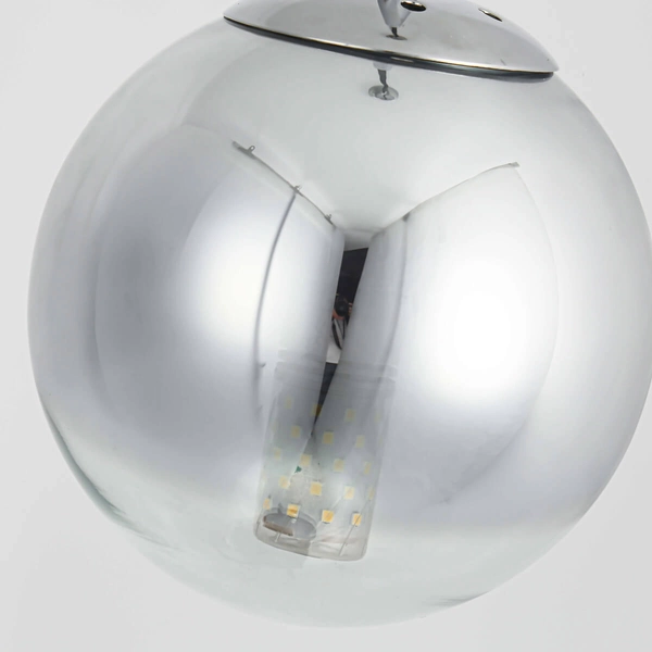 Kulista lampa wisząca Palla LP-2844/1P S CH szklana kula ball chrom