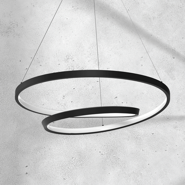 Nowoczesna lampa wisząca Lucero spirala LED 48W czarna